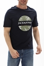 JACK & JONES-Ανδρικό t-shirt JACK & JONES 12228774 JORCRAYON BRANDING μπλε ναυτικό